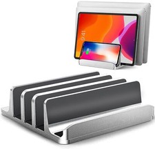 Vertical Laptop Stand Updated Version3-Slot Space-Saving Aluminum Desktop Sta...