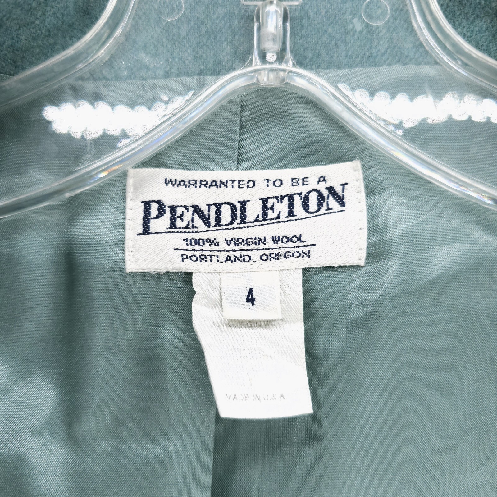 PENDLETON 100% Virgin Wool Teal Single Button Bla… - image 6