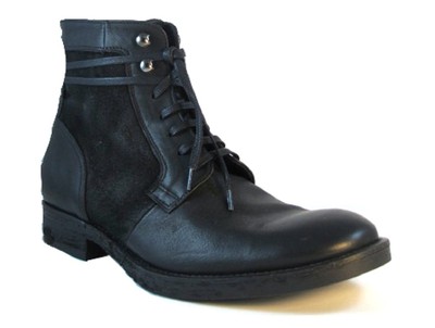 Doucal's 1093/1 Men's Italian Leather/Suede Boots, Black