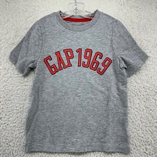 NWT Gap Boys XS 4/5 Gray Short Sleeve Red Logo 1969 Crew Neck Tshirt