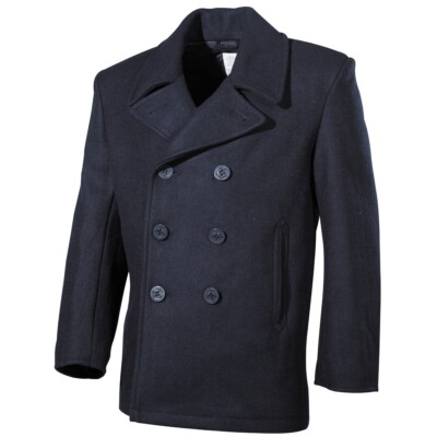 MFH US Navy Pea Coat blau Herren Wollmantel Mantel Blazer Marinejacke Parka