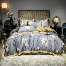 2026 Flower Quilt Cover Silk Cotton Soft Bed Sheet Pillowcases Bedding Set 4 Pcs