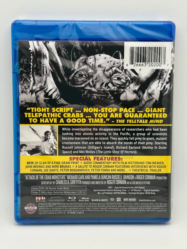 Attack of the Crab Monsters Blu-ray Scream Factory 50s Horror Sci-Fi OOP NEW - Image 2 of 3