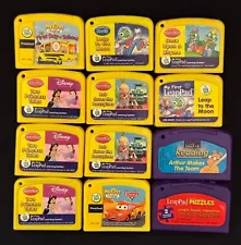 Lot 12 Leap Frog My First Leap Pad Game Cartridges ONLY Disney Cars Tad Princess