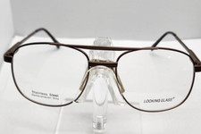 LOOKING GLASS 8044 MEN'S AVIATOR EYEGLASSES 54-18-145 MATTE BROWN W/ SOFT CASE