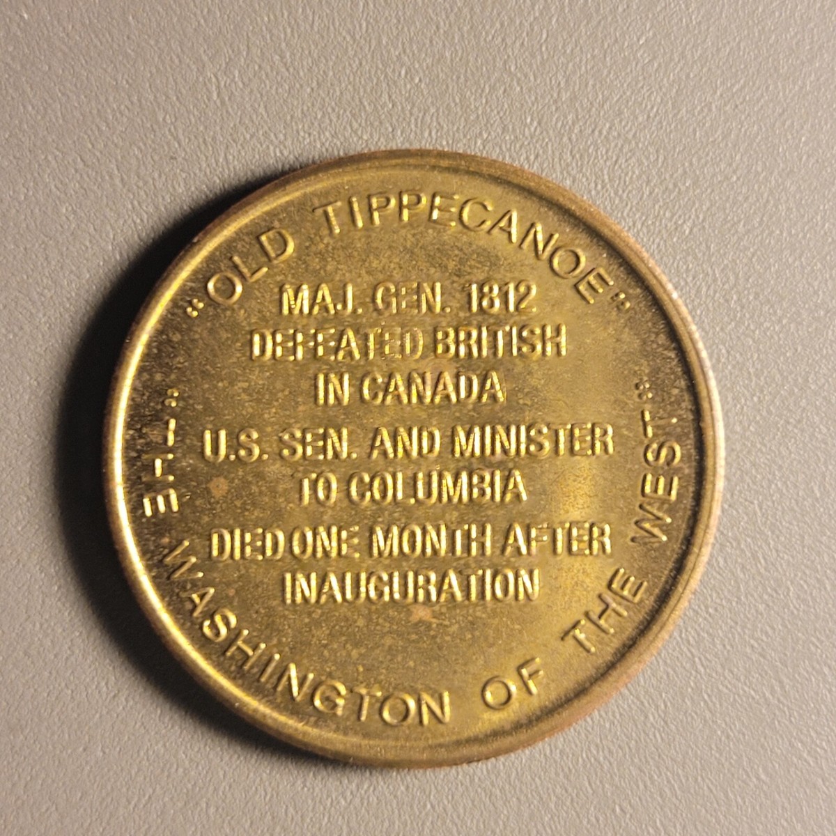 Vintage William Henry Harrison Token - 9th President - Old