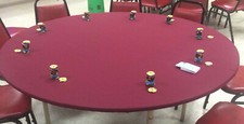 Ruby RED poker table cover in Speed lite fits - 48" round table (PAD + BAG).fs