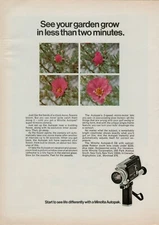 1970 Minolta Autopak Time Lapse Rokkor Zoom Movie Camera Slo-Mo Vintage Print Ad