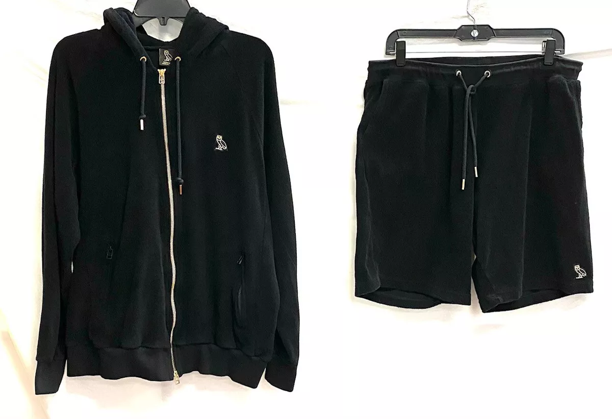 OVO Octobers Very Own Drake Black Owl Terry Hoodie Zip Jacket Shorts SET XL