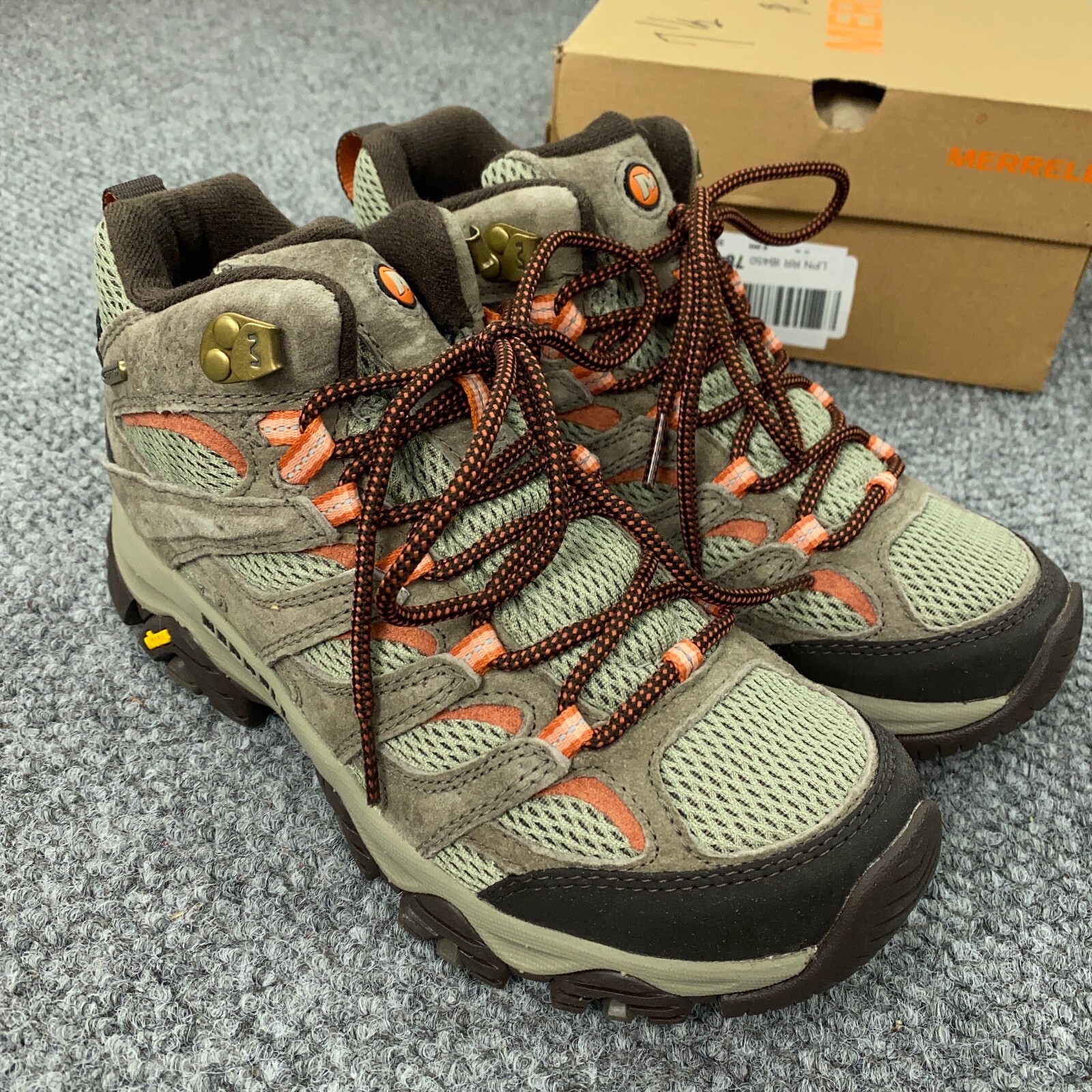 Merrell Moab 3 stivali stringati donna taglia 7 5 grigio corda elastica impermeabile escursionismo