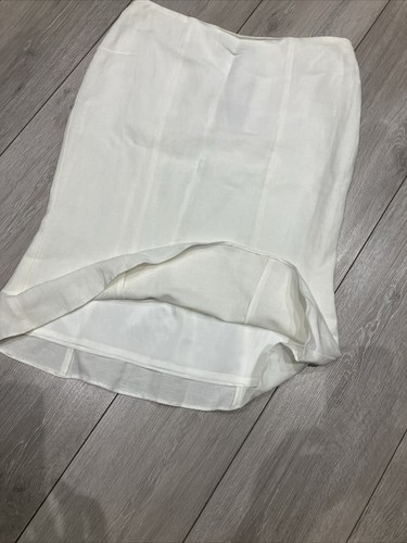 BNWT ladies Wallis size 12 linen blend cream knee length lined skirt - Picture 3 of 5