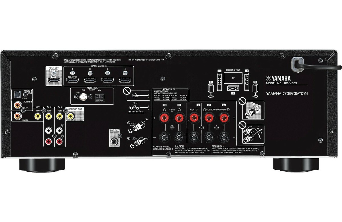 Yamaha Rx-v385 5.1-channel 4k Ultra HD AV Receiver for sale online