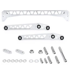 Billet Rear Lower Control Arm+Subframe Brace for 96-00 Honda Civic EK LCA Silver