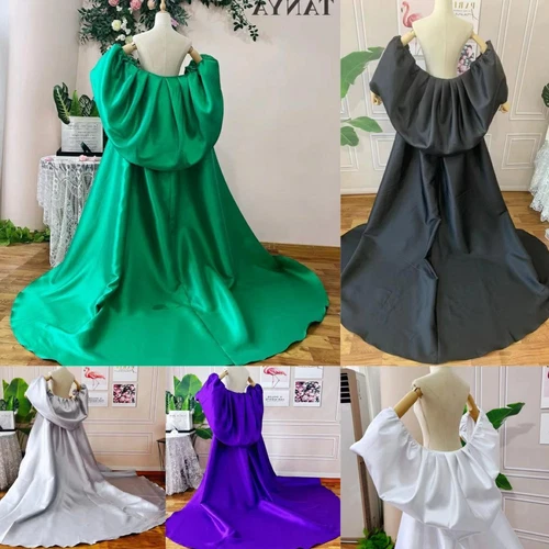Satin Wedding Cape Train Long Brides Wraps Chapel Bridal Cloak Accessories