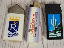 Cigarette Lighters Lot Marlboro KC Royals Winston 500 Cricket Gas Lite Scripto