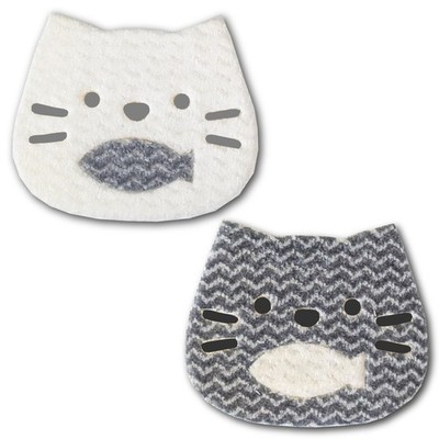 2-in-1 Cat Sponge | Kitchen Gadgets & Bath - Detachable Fish, Wall-Cling Stor...