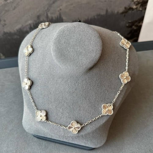 necklace 925 silver white gold plated 10 motifs necklace