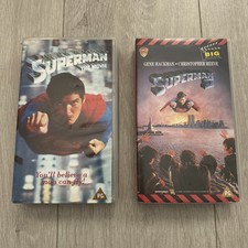 Superman & Superman 2 Movies VHS Video Tape (1978) Christopher Reeve Warner Bbro