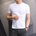 Trendy Men's Pullover Tee with Short Sleeves and Solid Colors for Everyday Wear
