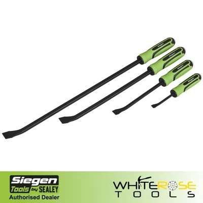 Siegen Pry Bar Heavy Duty Angled Lever Set Hammer Cap Wrecking Crowbar 4pc - Image 1 of 4