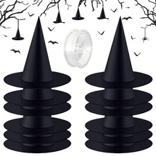 12 PCS Halloween Witch Hat Decorations - Hanging Costume Accessories for Parties