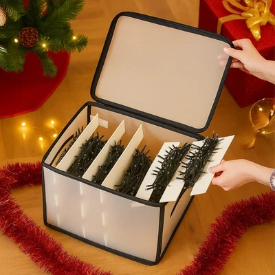 LTD Aufbewahrungsbox für Weihnachtsbeleuchtung, Würfel mit Einsätzen, für Lamett - Bild 1 von 4