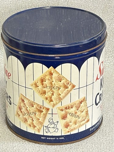 Vintage SUNSHINE KRISPY CRACKERS TIN Flaky-Thin Saltines Sunshine Biscuits N.Y. - Picture 7 of 14