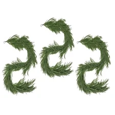 3 Pack 6ft Christmas Garland Decor Artificial Norfolk Pine Garlands, Real 