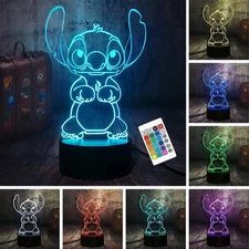 Stitch Night Light, Stitch Gifts for Girls, Lilo and Stitch Light 16 Colors Conv