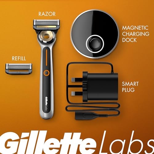 GILLETTELABS HEATED RAZOR STARTER KIT 1 HANDLE 2 BLADE REFILLS 1 DOCK - BLACK - Picture 2 of 5