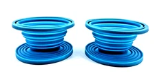 2pk Collapsible Silicone Coffee Dripper Pour Over Cone Filter Holder Camping Blu