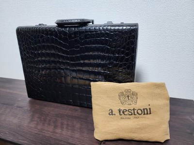  22000 A. testoni crocodile leather attache case