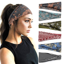Boho Headbands for Women Fashion Wide Headband Yoga Workout Head Bands Hair Acce