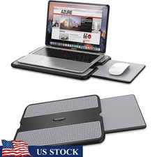 Portable Laptop Lap Desk W/ Anti-Slip Surface Retractable Mouse Pad Heat Shield