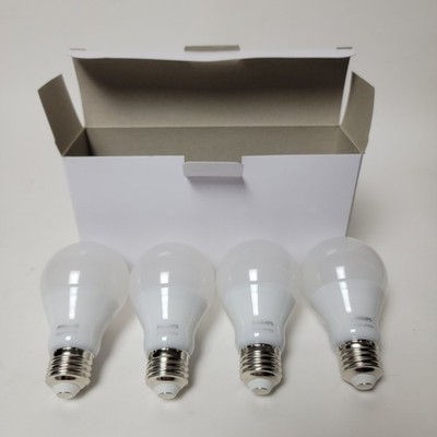 Philips Hue White A19 Smart LED Bulbs 4-Pack 840 Lumen 9W E26 Unused Open Box