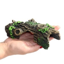 Resin Aquarium Wood Small Reptile Hide Aquarium cave Betta Log Aquarium Ornam...