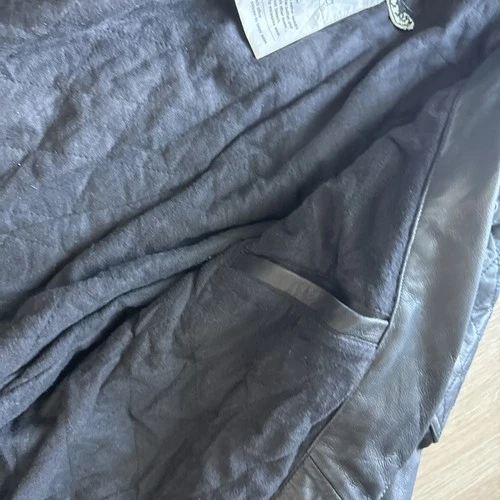 Private Brand AG Black Goat Leather Biker Jacket Quilted Moto XL Japanese Brand image 16