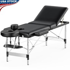 Massage Table Portable 84" 3 Sections Reclining Massage Bed Lash Bed Spa Bed