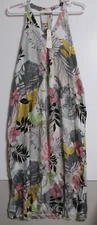 Women's Lovestitch Sanni Floral Relaxed Maxi Dress Pink Mustard Combo Size Small