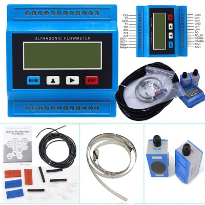 Digital Ultrasonic Flow Meter Liquid Flowmeter DN50 to 700mm TUF-2000B+TM-1
