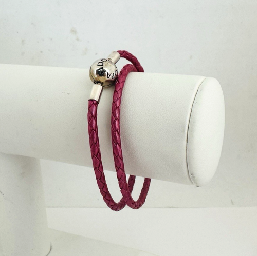 Authentic Pandora Double Red Leather Bracelet 590745CRD-D 6.9"/35cm ALE