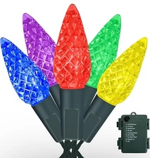 50 LED Strawberry Battery Operated String Lights with Auto-Timer 8 Modes