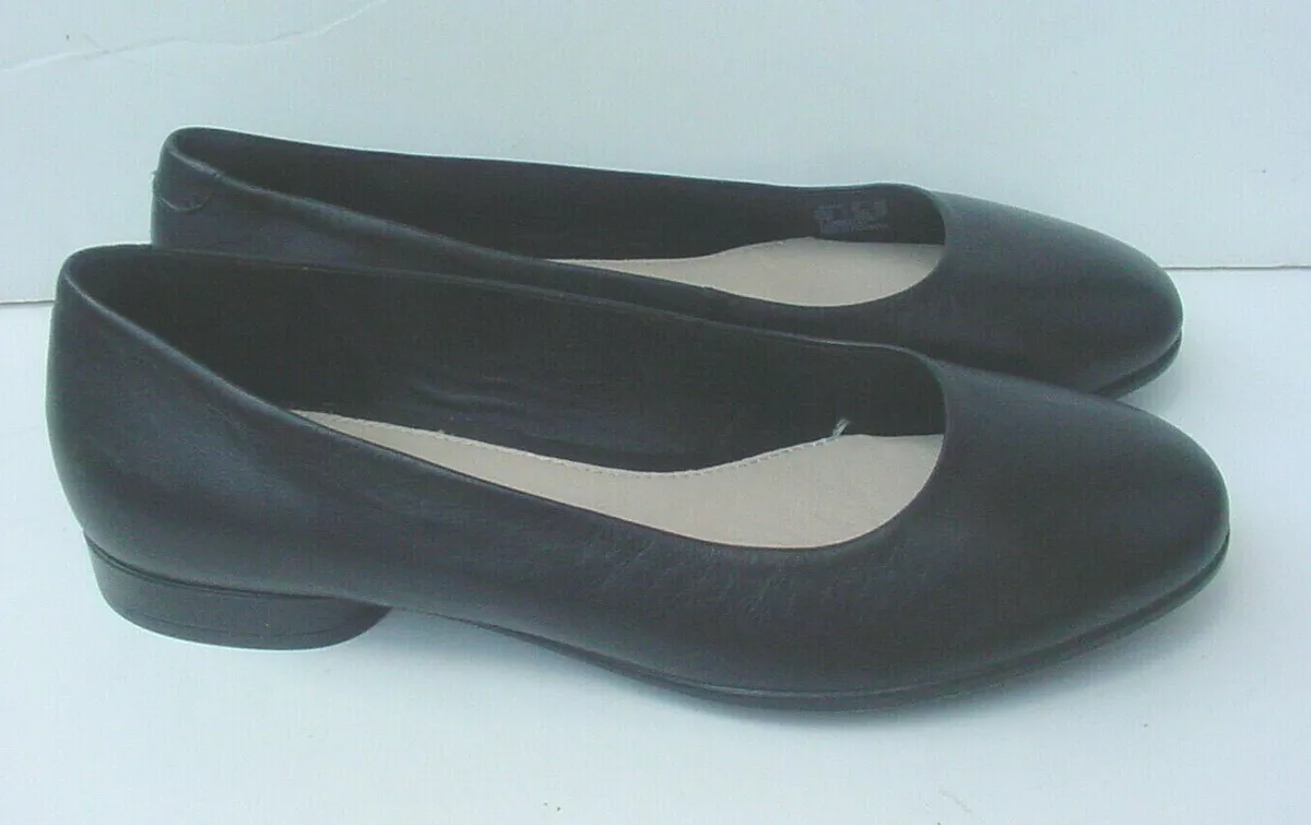 Ecco Women&#039;s Flat Black Anine Ballerina Shoe Leather Dress 37 6/6.5 NEW eBay