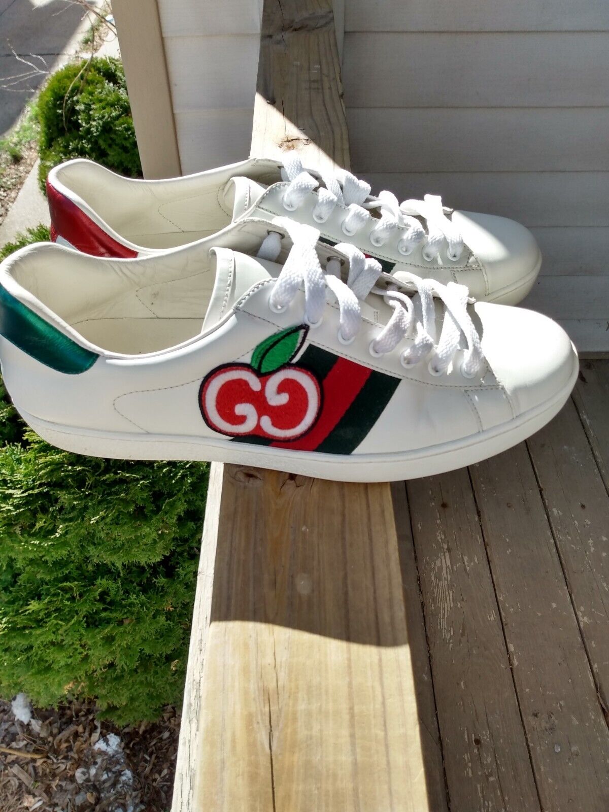 marts glemme abort gucci Ace sneakers with GG Apple | eBay