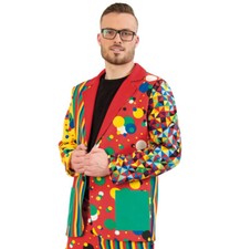 Herrenkostüm Sakko Clown bunt Gemustert Jackett Zirkus Karneval Narr 12176913F
