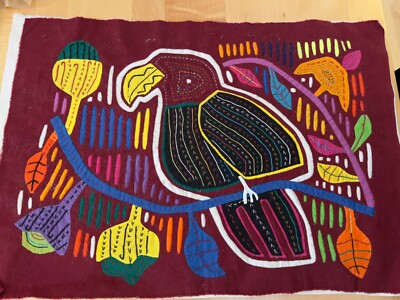 PANAMA MOLAS VIBRANT COLORS  FABRIC PIECE ITEM 4