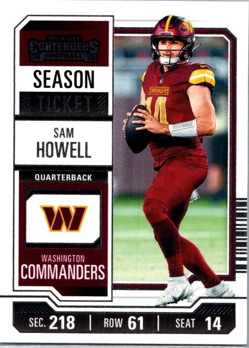 Sam Howell 2022 Panini Score RC #304/2023 Contenders #100 Commanders 2-Card Lot - Image 4 of 4
