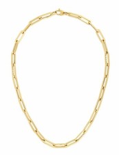 6.1mm Paperclip Link Chain Necklace Real 14K Yellow Gold
