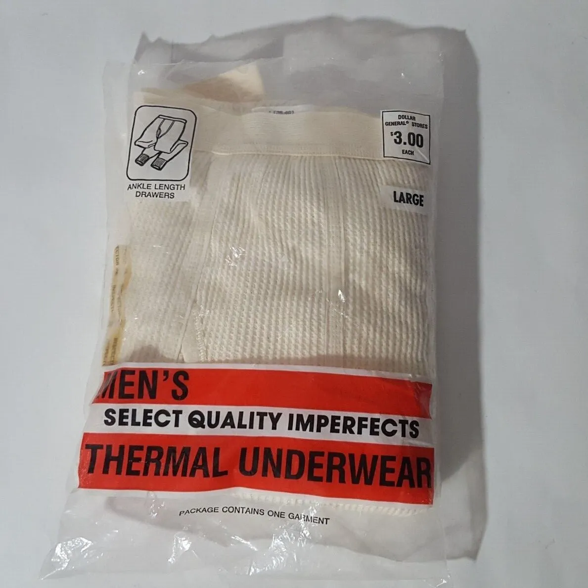 Vintage 80s/90s Dollar General Store Large (38-40) Thermal Underwear Pants  New