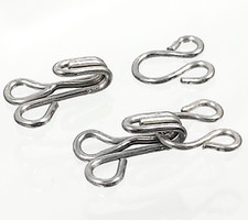 24 Stk Nähhaken und Augen Verschluss BH-Haken-Ösen-Verschluss Unterwäsche Silber